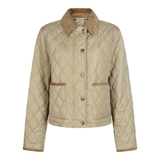 26FW 버버리 크롭 퀄티드 나일론 자켓 8107466 C1544 FLAX SAND IP CHECK