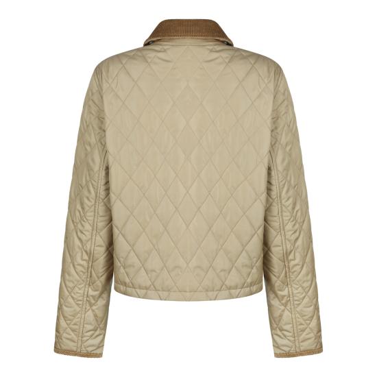 26FW 버버리 크롭 퀄티드 나일론 자켓 8107466 C1544 FLAX SAND IP CHECK - BURBERRY