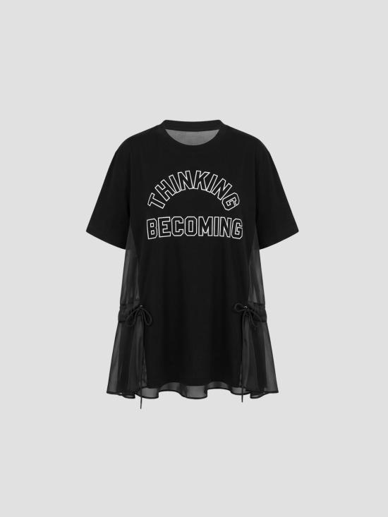 26FW 사카이 반팔 티셔츠 2608630 001 BLACK