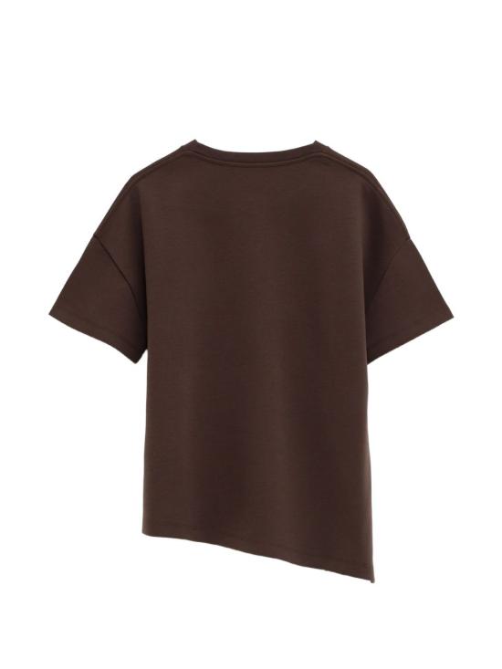 26FW 로에베 코튼 블렌드 어시메트릭 티셔츠 S540Y22 X593100 BROWN - LOEWE