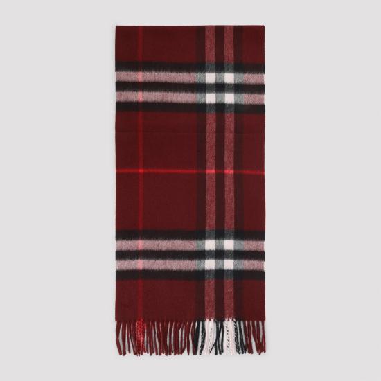 26FW 버버리 체크 캐시미어 스카프 8112639 A1308 OXBLOOD RED - BURBERRY