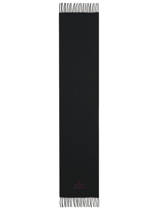 26FW 비비안웨스트우드 자수 로고 머플러 81030007W00Q7 N401 BLACK