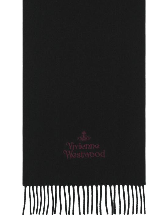 26FW 비비안웨스트우드 자수 로고 머플러 81030007W00Q7 N401 BLACK - VIVIENNE WESTWOOD