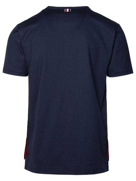 26FW 톰브라운 미디움 웨이트 저지 팁 포켓 크루넥 티셔츠 MJS010A 01454415 Navy - THOM BROWNE