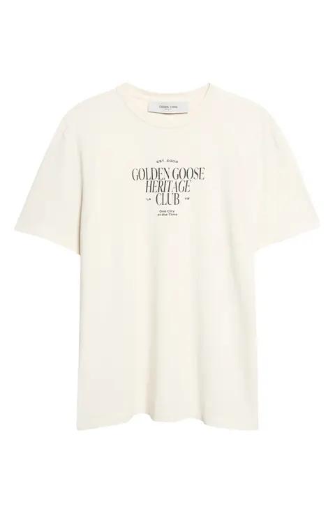 26FW 골든구스 반팔 티셔츠 GMP01220P002619 11560 HERITAGE WHITE