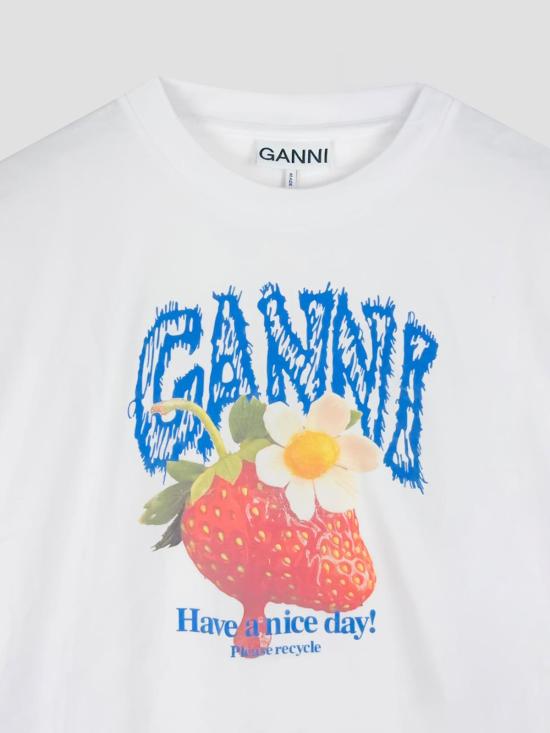 26FW 가니 후드 티셔츠 A1050241 151 BRIGHT WHITE - GANNI