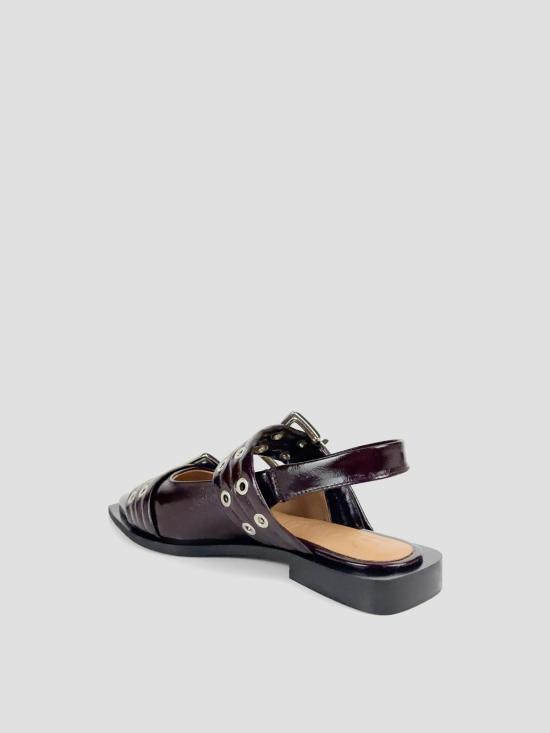 26FW 가니 페미닌 버클 발레리나 S3086 436 BURGUNDY - GANNI