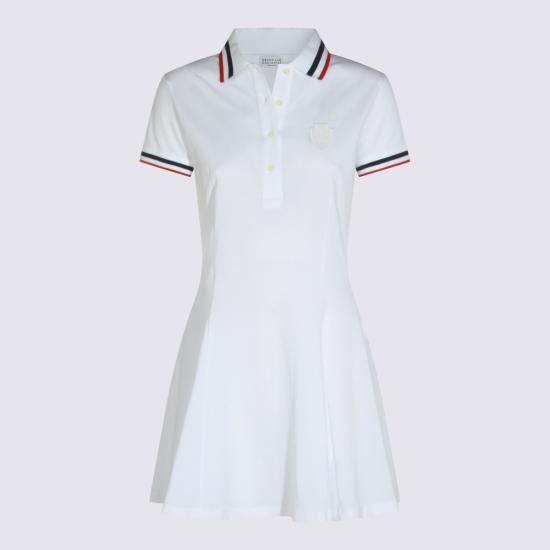 26SS 브루넬로 쿠치넬리 미디 원피스 ML944A5469 C159 Bianco ottico