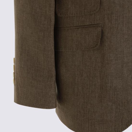 26SS 브루넬로 쿠치넬리 리넨 디컨스트럭티드 재킷 MB4307BWD C089 Nocciola - BRUNELLO CUCINELLI