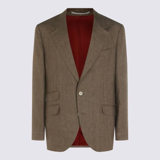 26SS 브루넬로 쿠치넬리 리넨 디컨스트럭티드 재킷 MB4307BWD C089 Nocciola