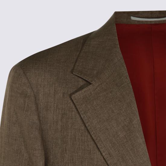 26SS 브루넬로 쿠치넬리 리넨 디컨스트럭티드 재킷 MB4307BWD C089 Nocciola - BRUNELLO CUCINELLI