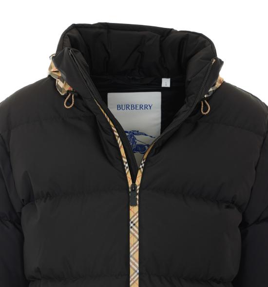 26FW 버버리 체크 테이프 스노우든 푸퍼 자켓 8110196 A1189 Black - BURBERRY