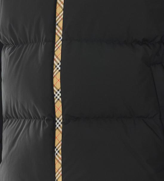 26FW 버버리 체크 테이프 스노우든 푸퍼 자켓 8110196 A1189 Black - BURBERRY
