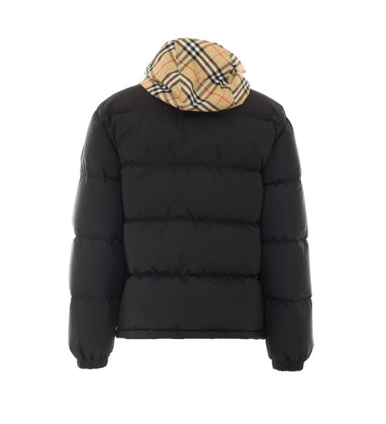 26FW 버버리 체크 테이프 스노우든 푸퍼 자켓 8110196 A1189 Black - BURBERRY
