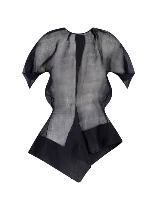 26FW 케이트 루미 실크 오간자 비대칭 탑 24893031 W3031 200 BLACK