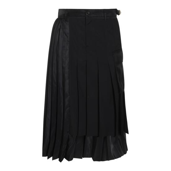 26FW 사카이 미디 스커트 2608569 001 BLACK