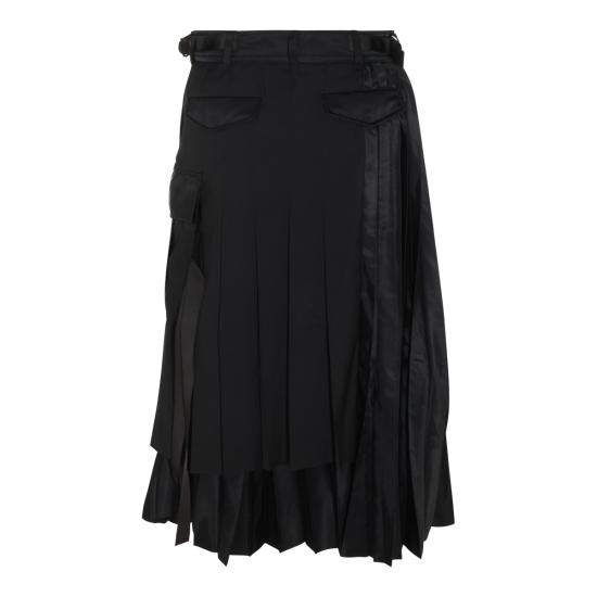 26FW 사카이 미디 스커트 2608569 001 BLACK - SACAI