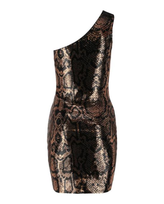 발렌시아가 스네이크 프린트 시퀸 미니 드레스 698682 TMR53 7042 70002 36 Brown - BALENCIAGA