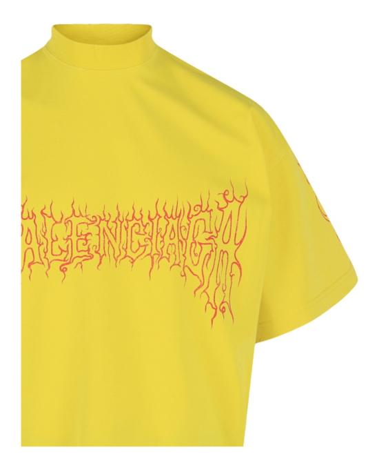  발렌시아가 다크웨이브 티셔츠 오버사이즈 739028 TPVN5 7175 91807 1 Yellow - BALENCIAGA