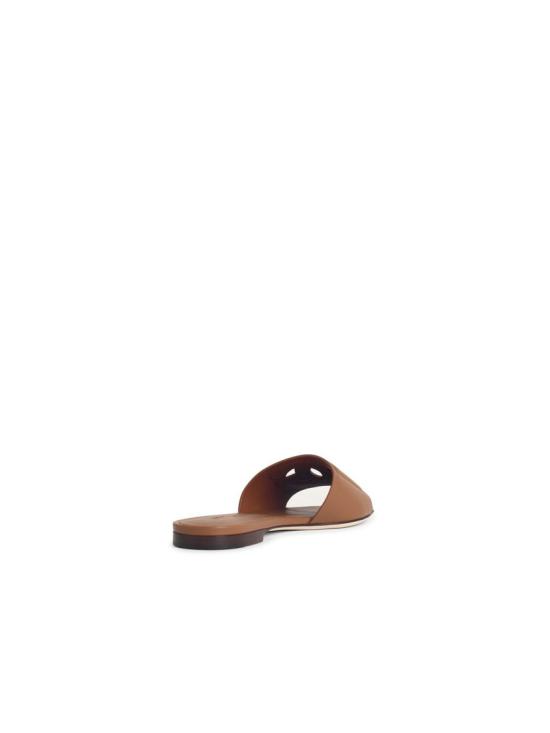  돌체앤가바나 DG 로고 카프스킨 슬리퍼 CQ0436 AY329 81236 BIS Brown - DOLCE & GABBANA