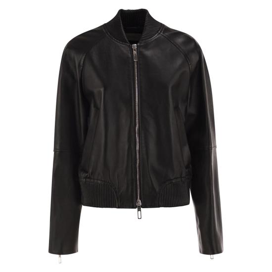 26FW 스포트막스 가죽 자켓 2622446011600 BLACK