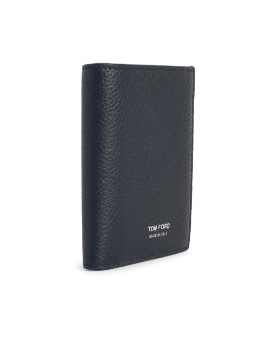 26SS 톰포드 그레인 레더 로고 폴디드 카드 홀더 Y0279 LCL158S NAA Black - TOMFORD