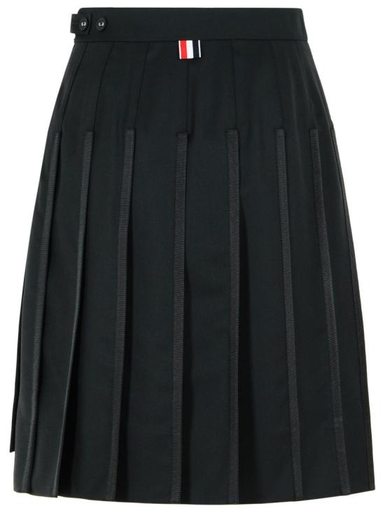 26SS 톰브라운 슈퍼 120'S 트윌 플리츠 스커트 FGCA37B 00626 001 Black - THOM BROWNE