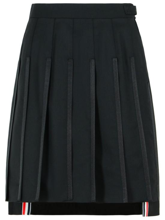 26SS 톰브라운 슈퍼 120'S 트윌 플리츠 스커트 FGCA37B 00626 001 Black