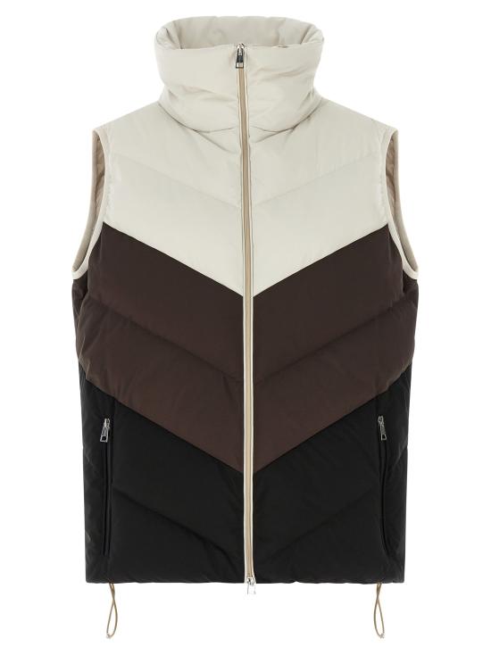 26FW 키톤 패딩 조끼 쉐브론 스티칭 패딩  질레 멀티컬러 - KITON