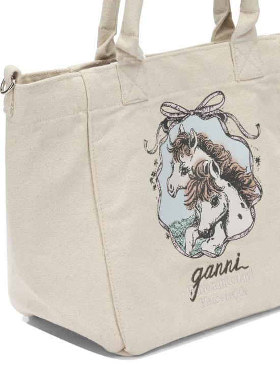 26FW 가니 토트백 이지 포니 핸드백 화이트 - GANNI