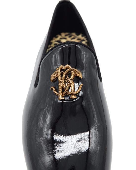 25FW 로베르토 카발리 로퍼 29732 A vernice NERO ORO - ROBERTO CAVALLI