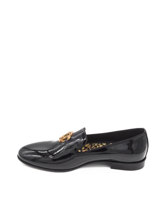 25FW 로베르토 카발리 로퍼 29732 A vernice NERO ORO - ROBERTO CAVALLI