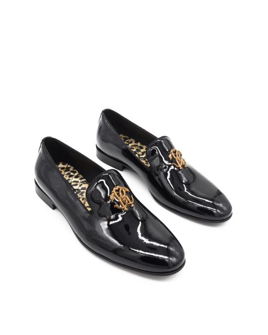 25FW 로베르토 카발리 로퍼 29732 A vernice NERO ORO - ROBERTO CAVALLI