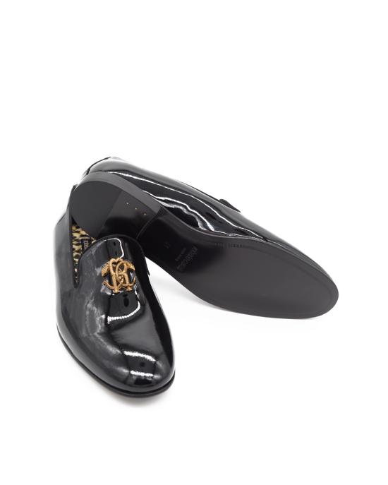 25FW 로베르토 카발리 로퍼 29732 A vernice NERO ORO - ROBERTO CAVALLI