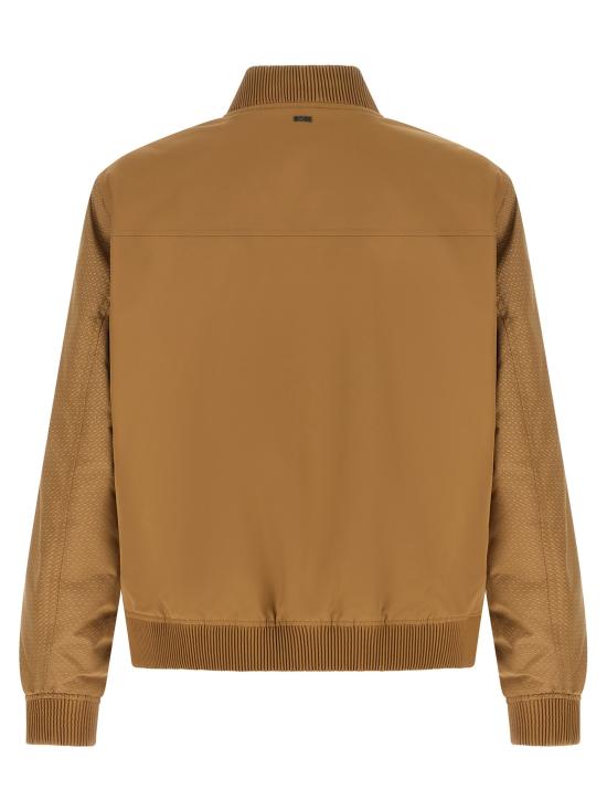 26FW 휴고보스 패딩 모노그램 소매 봄버 재킷  재킷 베이지 - HUGO BOSS
