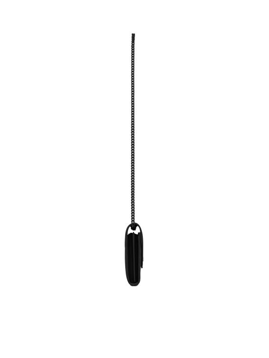 26FW 생로랑 그랑 드 뿌드르 엠보스드 레더 카산드라 마틀라세 체인 지갑 377828 BOW081000 BLACK - SAINT LAURENT