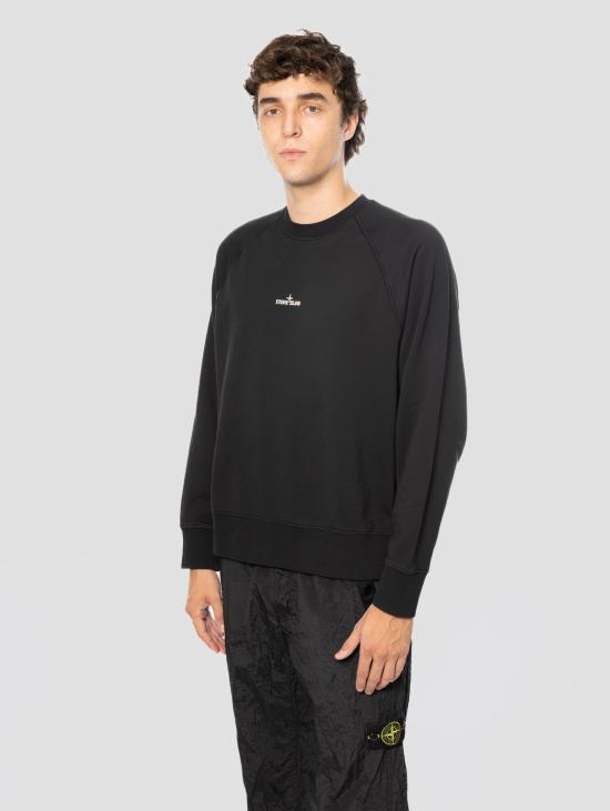 26FW 스톤 아일랜드 긴팔 티셔츠 Felpa Girocollo con 로고 Compass Posteriore Nero - STONE ISLAND