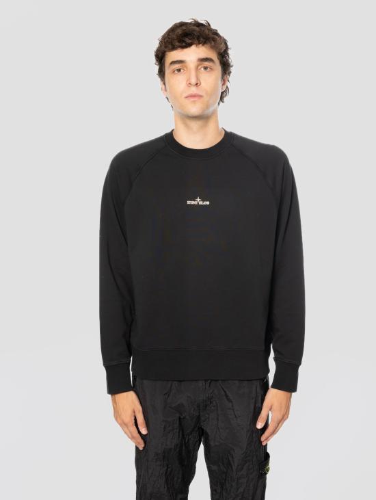 26FW 스톤 아일랜드 긴팔 티셔츠 Felpa Girocollo con 로고 Compass Posteriore Nero