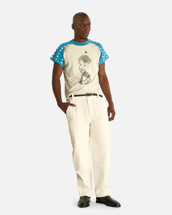  앙팡리쉬데프리메 반팔 티셔츠 Enfants Riches Deprimes 다운 증후군 Aleph Raglan T 셔츠 - ENFANTS RICHES DEPRIMES