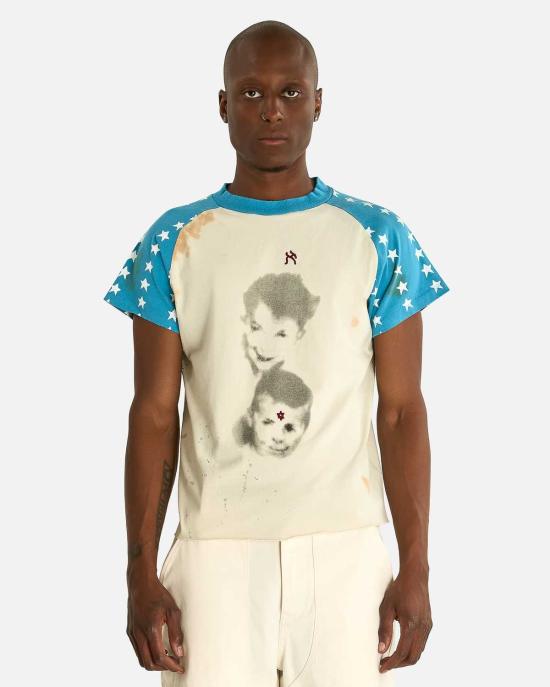  앙팡리쉬데프리메 반팔 티셔츠 Enfants Riches Deprimes 다운 증후군 Aleph Raglan T 셔츠