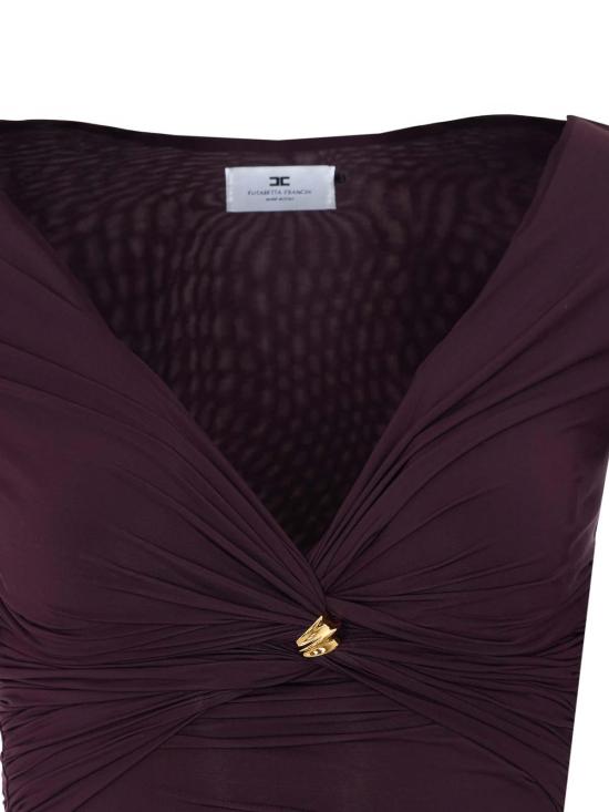 26SS 엘리자베타프랜치 긴팔 티셔츠 MD02962E2644 Burgundy - ELISABETTA FRANCHI