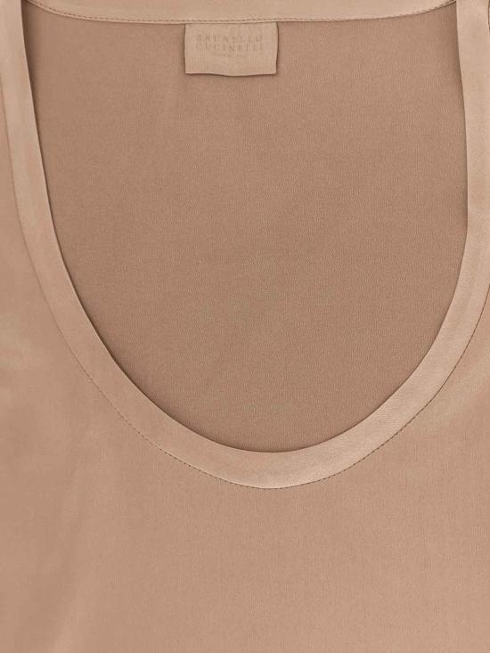 26SS 브루넬로 쿠치넬리 실크 탱크 탑 M0C59E0600C9237 Beige - BRUNELLO CUCINELLI