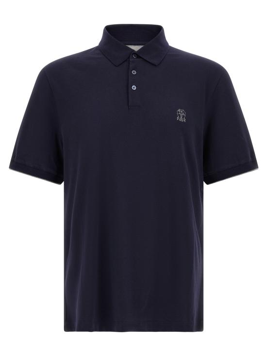 26FW 브루넬로 쿠치넬리 피케 폴로 셔츠 ME8548788CD325 Blue