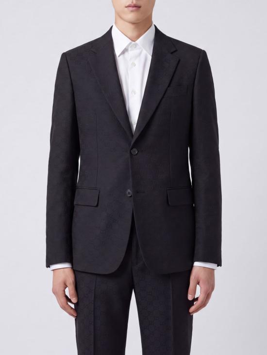 26SS 구찌 GG 코튼 블렌드 캔버스 자켓 798524Z7AFQ 1000 Black