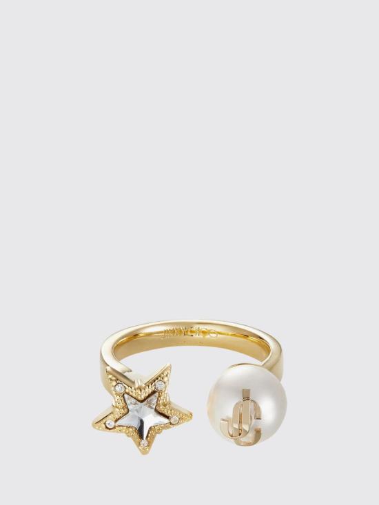26FW 지미추 보석 JCSTARPEARLRINGJIQ GOLD WHITE CRYSTAL