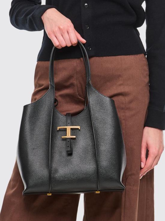 26FW 토즈 T 타임리스 스몰 쇼핑백 XBWTSBA0200Q8E B999 Black - TODS