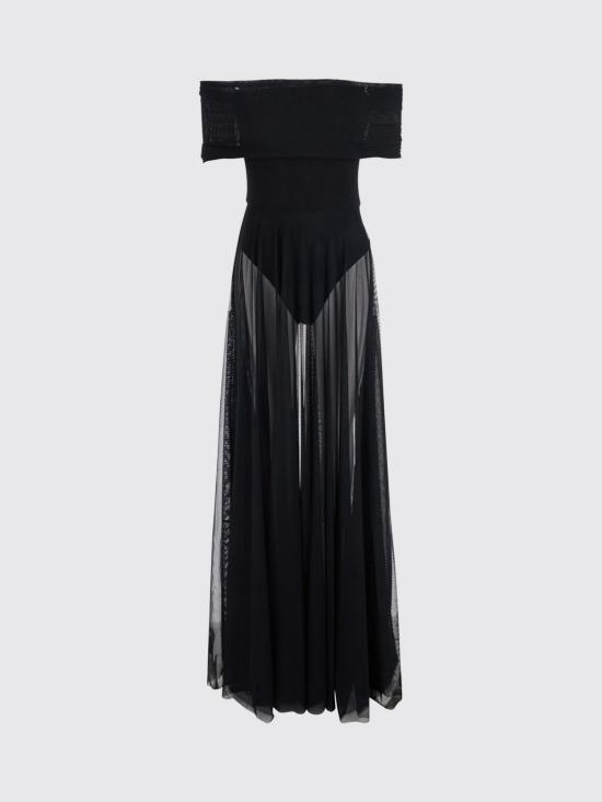 26SS 노마카말리 롱 원피스 ST1263PMT53 001 Black - NORMA KAMALI