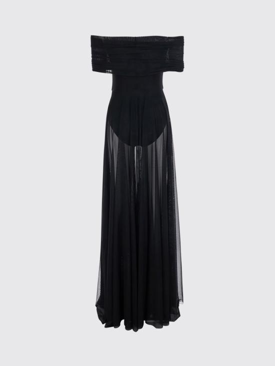 26SS 노마카말리 롱 원피스 ST1263PMT53 001 Black - NORMA KAMALI