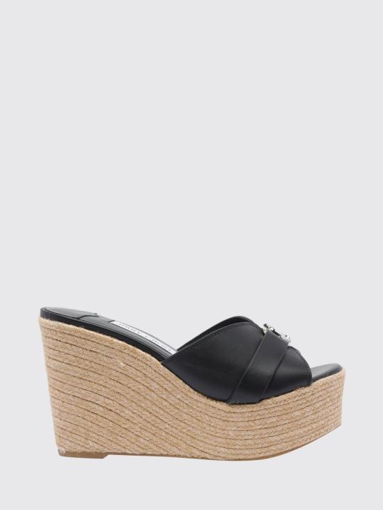 26FW 지미추 뮬/슬리퍼 LEDAWEDGE100FDZ BLACK SILVER