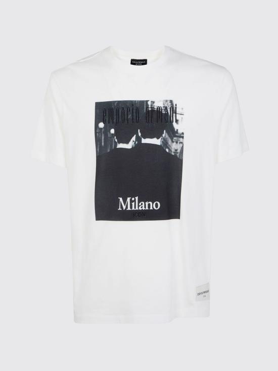26SS 엠포리오 아르마니 반팔 티셔츠 EM004751AF23082 F0041 White - EMPORIO ARMANI